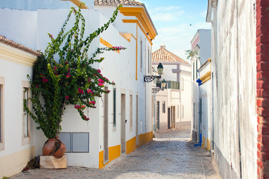 Street in Faro, Algarve, Portugal.