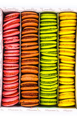 Set beautiful colored Sweet French almond biscuits in a box