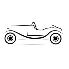 Silhouette of vintage car icon vector illustration
