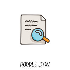 Doodle paper document icon. Pictograph of note. Single pictogram.