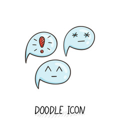 Doodle chatting icon. Text bubble.