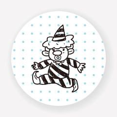 clown doodle drawing
