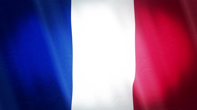 French Flag Motion Background Loop Ready. Computer generated abstract motion background. Perfect to use with music, backgrounds, transition and titles.