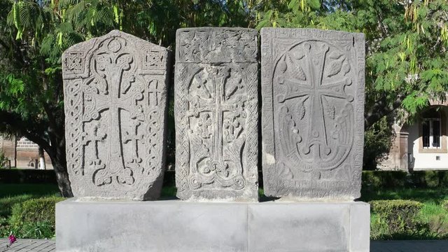 Ornamental knotworks of armenian cross stones - khachkars