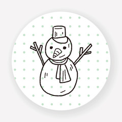 snowman doodle drawing