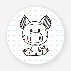 Chinese Zodiac pig doodle drawing