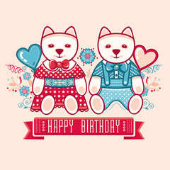 Cute dogs. Vector illustration 