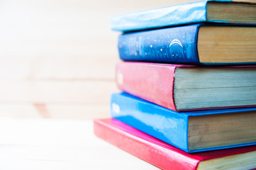 stack of books on the table