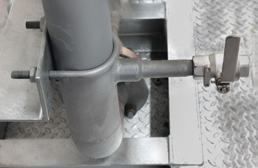 Piping branch with ball valve stainless steel and Assembly by u-bolt