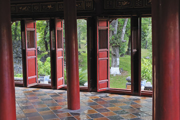 Inside a house at Ming Mang Mausoleum, Hue, Vietnam, Southeast Asia