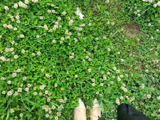 Bahar g&uuml;n&uuml; &ccedil;i&ccedil;eklerin i&ccedil;inde bir kadın