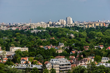 Fototapeta premium Seine River Valley & Paris on backgrounds. Saint-Germain-en-Laye