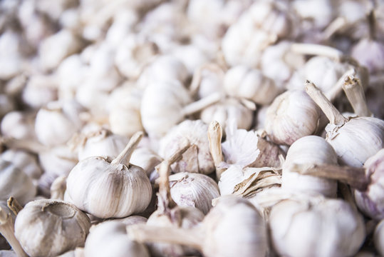 Garlic for sale at Hsipaw (Thibaw) market, Shan State