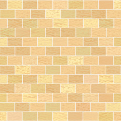 A fragment of yellow brick wall with different shades . Vector. Square location.