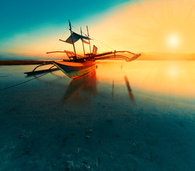 Philippines,  tropical sea boat sunset!