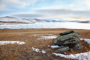 Siberian landscape near lake Baikal.