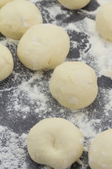 Asian cuisine. Rice dough ( balls ). Bread.