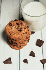 homemade chocolate chip cookies. rustic style