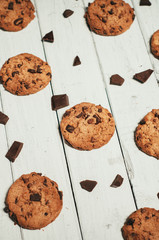 homemade chocolate chip cookies. rustic style