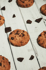 homemade chocolate chip cookies. rustic style