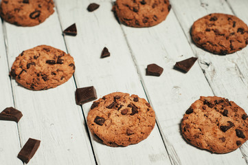 homemade chocolate chip cookies. rustic style