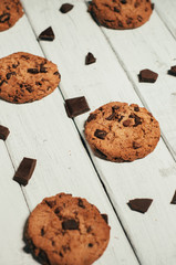 homemade chocolate chip cookies. rustic style