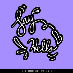 Say "Hello" with hand written text 5 great for any use. Vector EPS10.