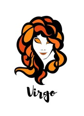 girl's head on a black background