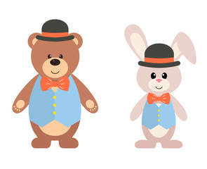 teddy and bunny set
