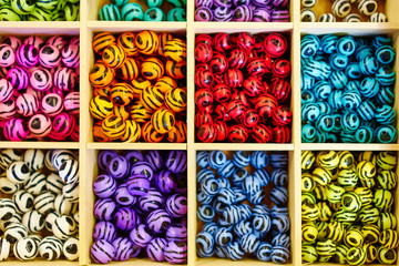 Beads for handmade jewelery or decoration / Nice colorful beads of different forms and colors