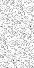 Decorative nature ornamental seamless pattern. Zen-tagle style 