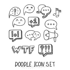 Set of Universal Doodle Icons. Variety of Topics.
