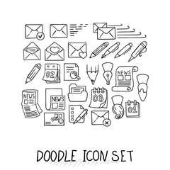 Set of Universal Doodle Icons. Variety of Topics.