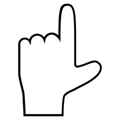 Obraz premium Hand Pointer Up vector icon. Style is thin line icon symbol, black color, white background.