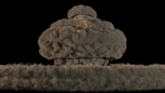 4k animation of a nuclear blast with alpha channel, version 2