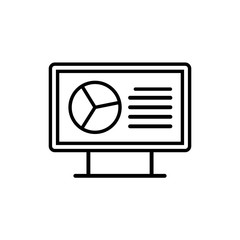 Monitor with Stats icon on white background isolate vector illustration eps 10