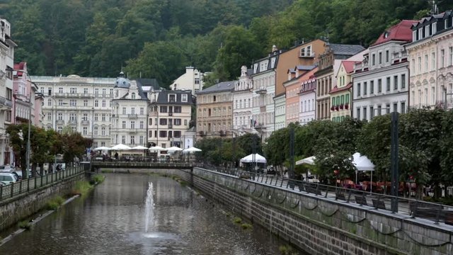Karlovy Vary  Carlsbad, Tepla river.  Czech Republic