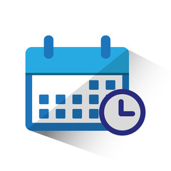 Calendar with a clock time tools flat icon isolate on white background vector illustration eps 10