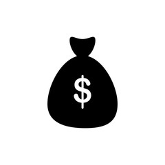Money bag with dollar symbol flat icon isolate on white background vector illustration eps 10