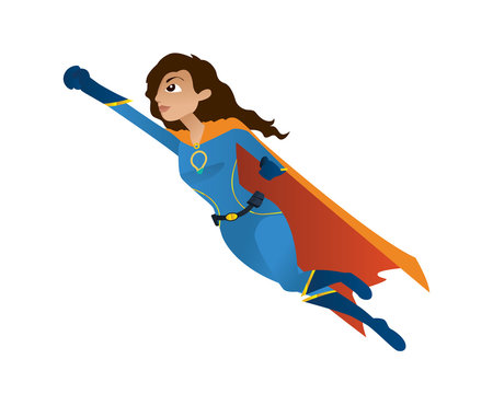 Superhero Girl Character - Fly Time Stock Vector | Adobe Stock