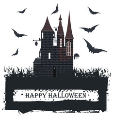 Halloween card with Stylish Witch Castle for your designs