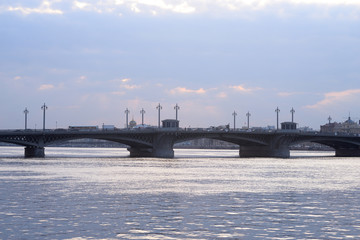 Fototapeta na wymiar Silhouette of Annunciation bridge.