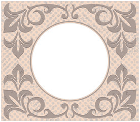 Retro circle frame with vintage ornament