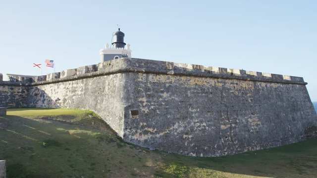 Puerto Rico tourist destination Landmark El Morro, Castillo San Felipe Del Morro in Old San Juan. The main tourist attraction of the city and visited by many Caribbean cruise ship tourists on vacation