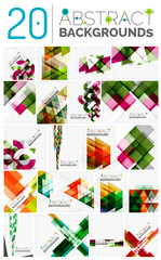 Set of modern geometric abstract shape backgrounds