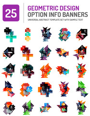 Set of web box geometric banners