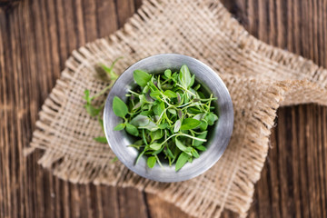 Old wooden table with fresh Thyme