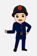 Cartoon Firefighter Officer