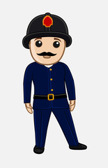 Cartoon Fireman Officer