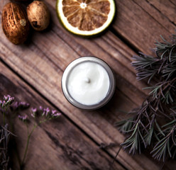 Organic creams, lotions for the face and body. Natural care for beauty health and youthful skin. Eco cosmetics.